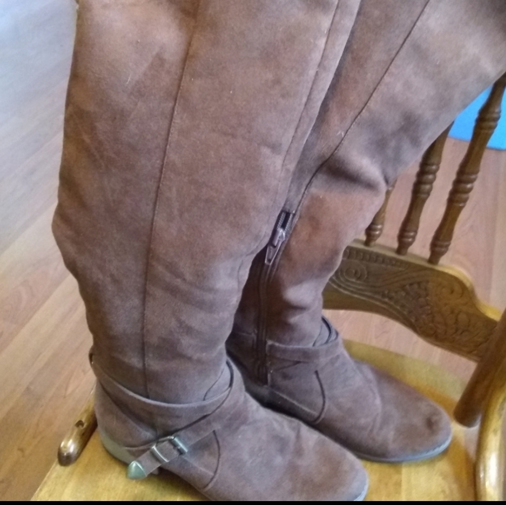 Knee high boots.